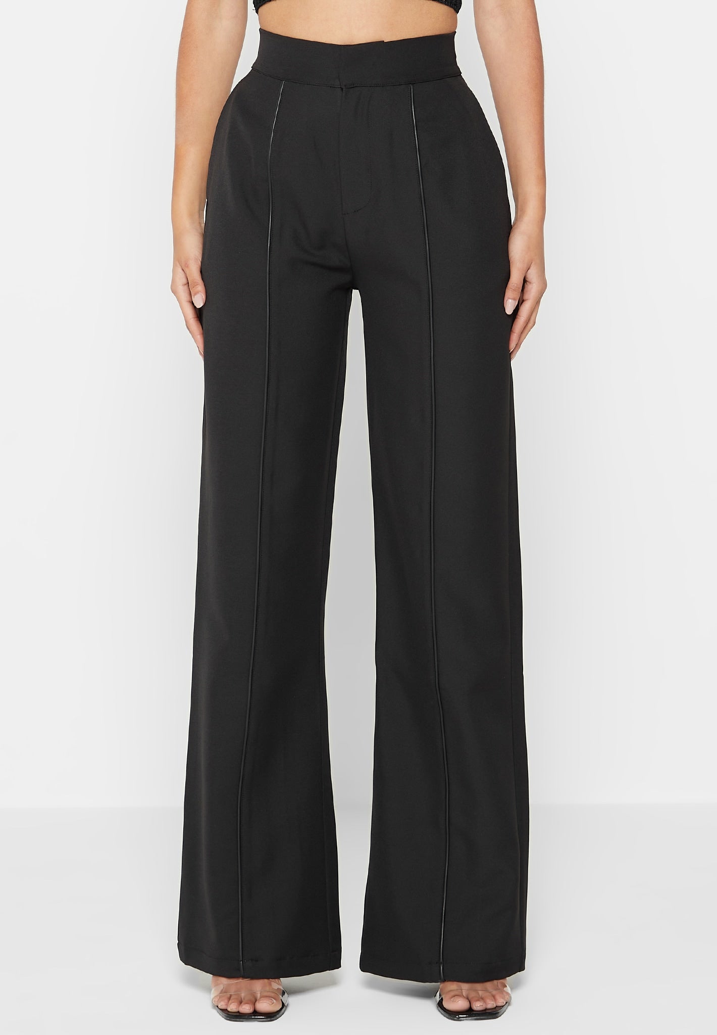 trousers-with-vegan-leather-pintuck-black