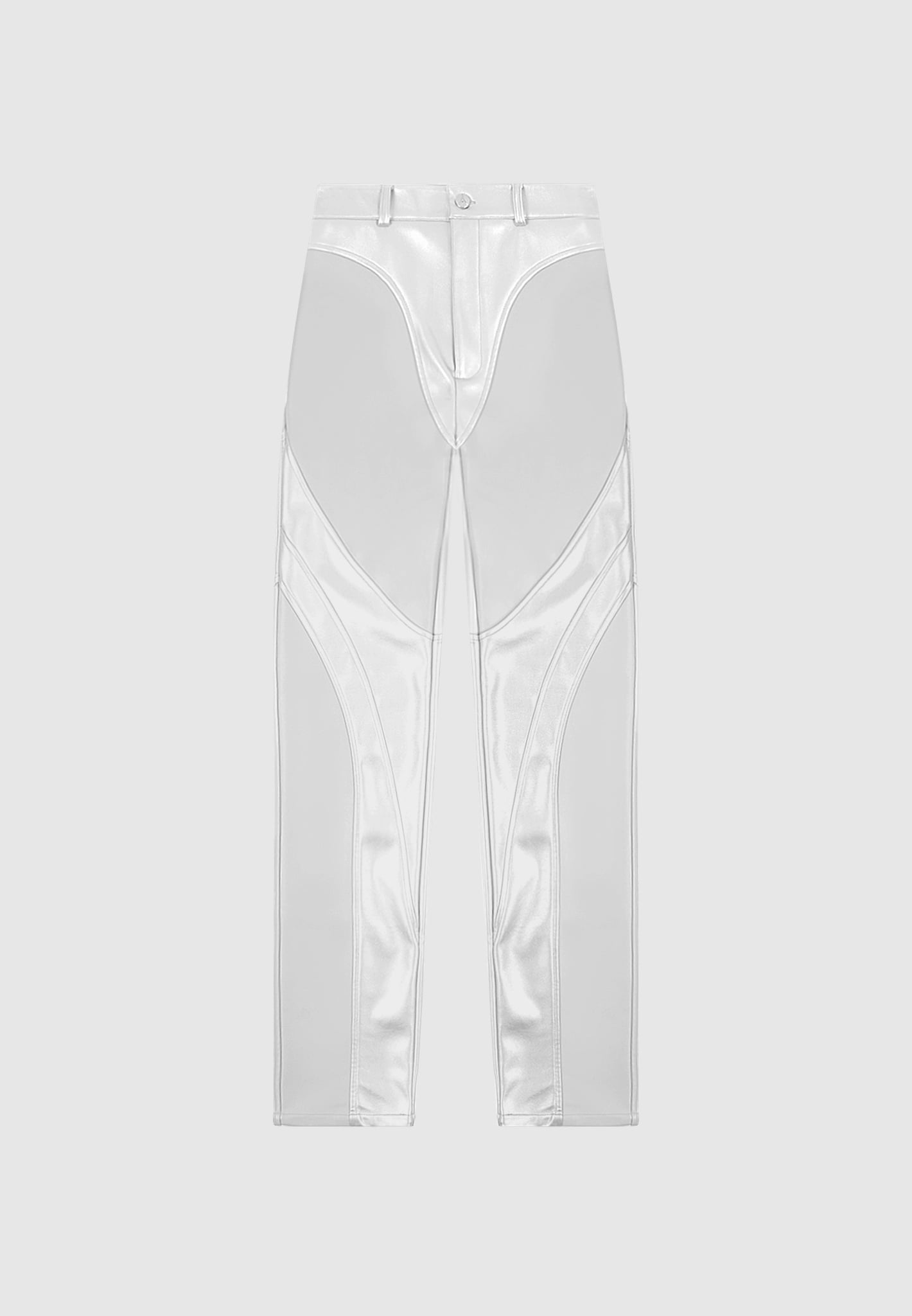 Leather Metallic Trousers - Silver | Manière De Voir
