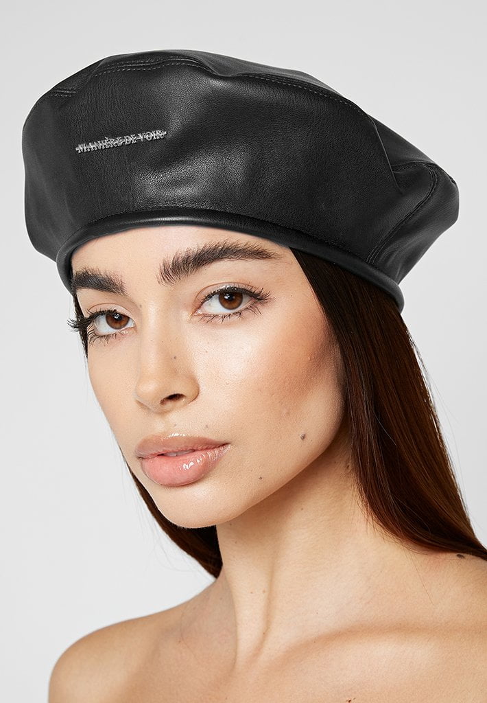Vegan Leather Beret - Black | Manière De Voir