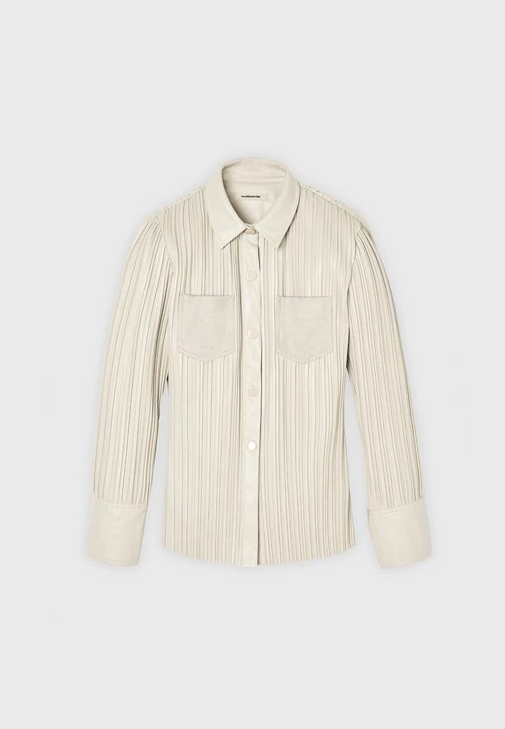 pleated-leather-shirt-beige