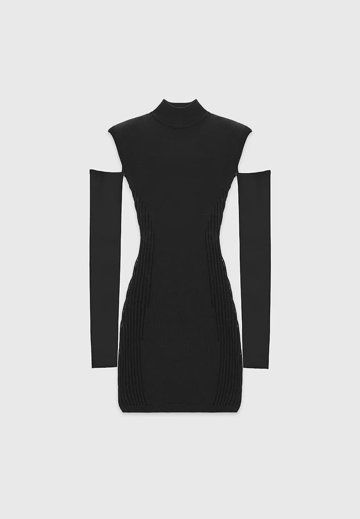 knitted-contour-dress-with-vegan-leather-sleeves-black