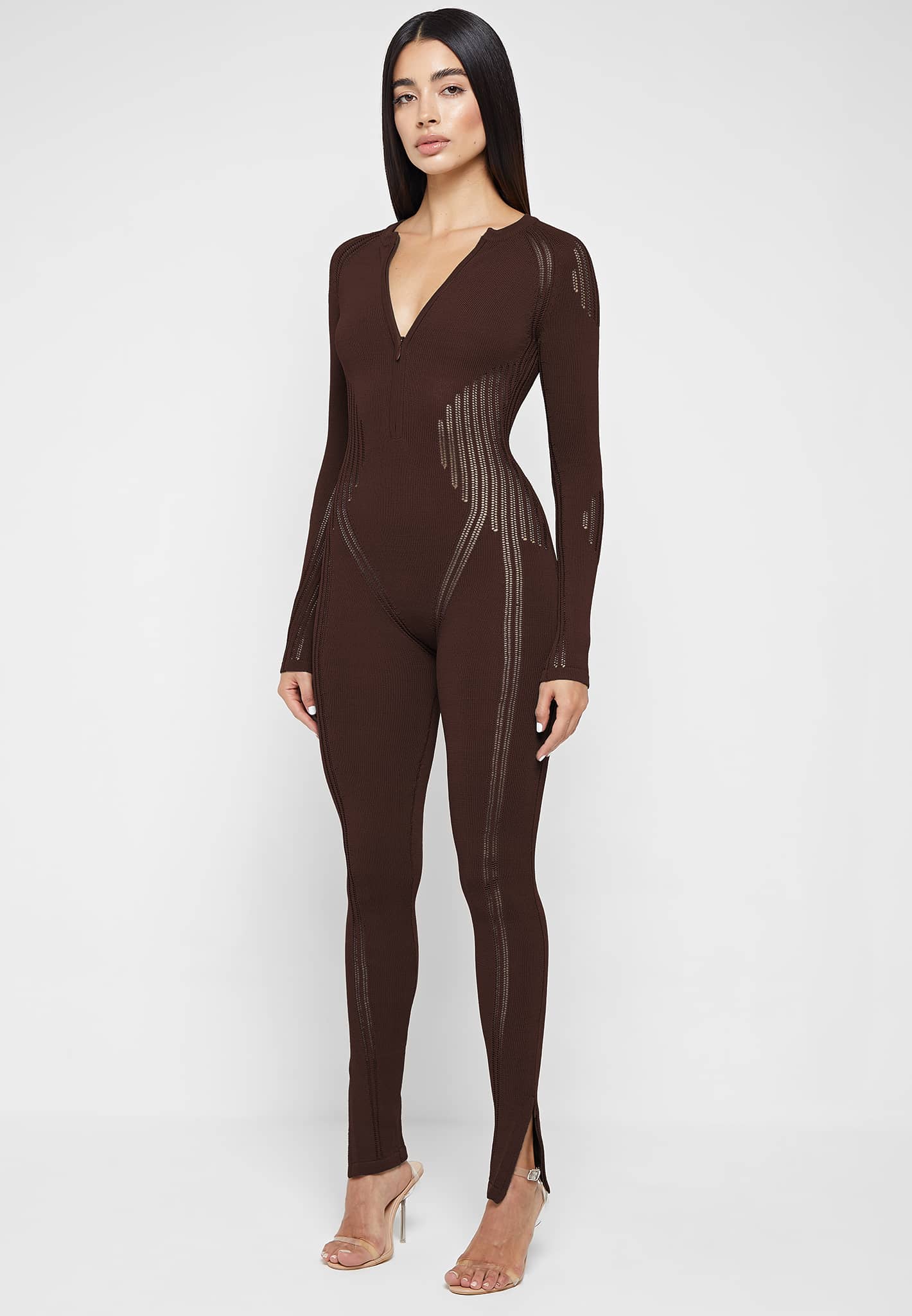 knitted-contour-jumpsuit-brown