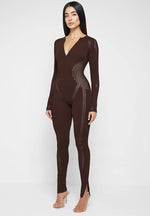 knitted-contour-jumpsuit-brown