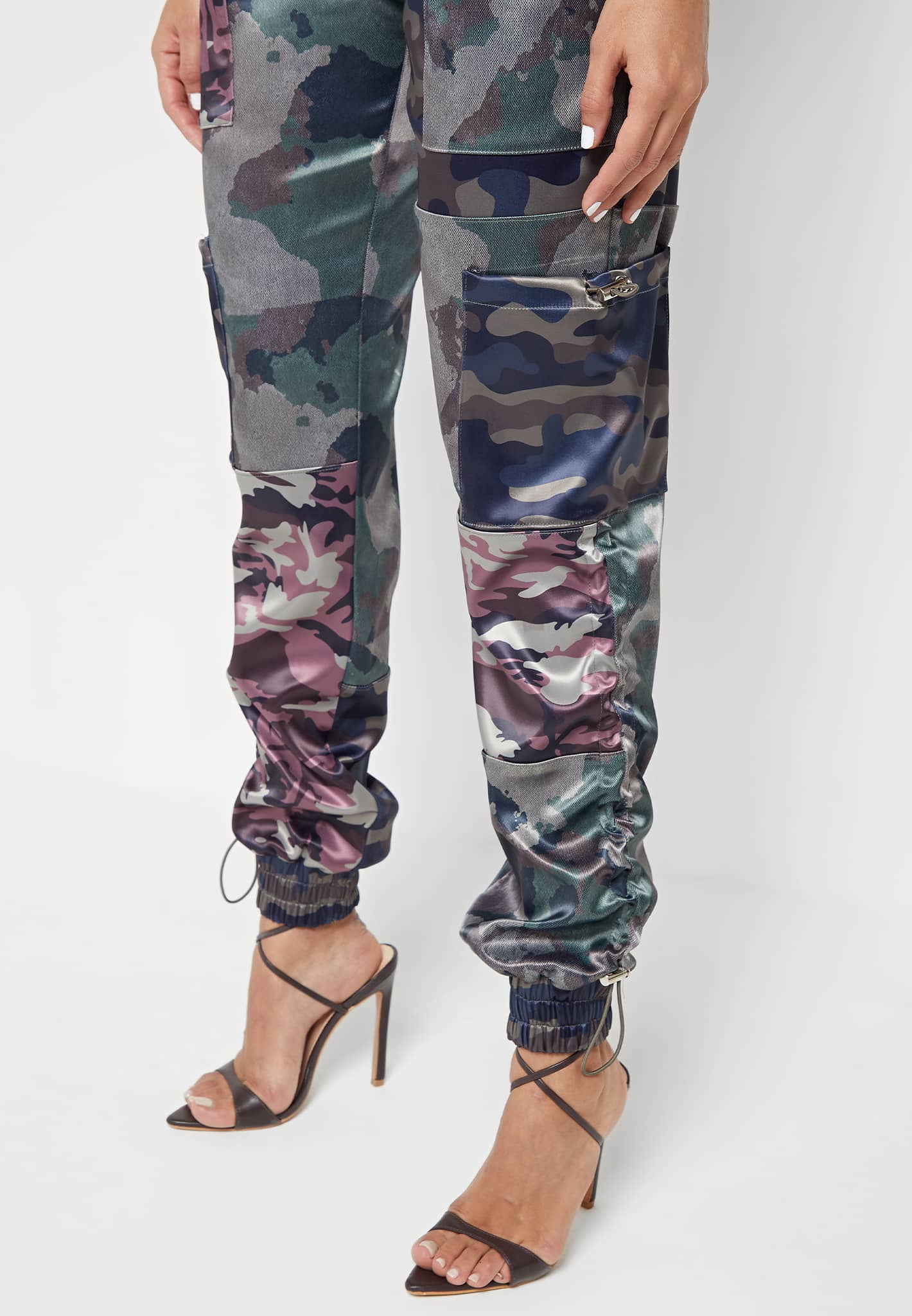 Satin camo best sale pants