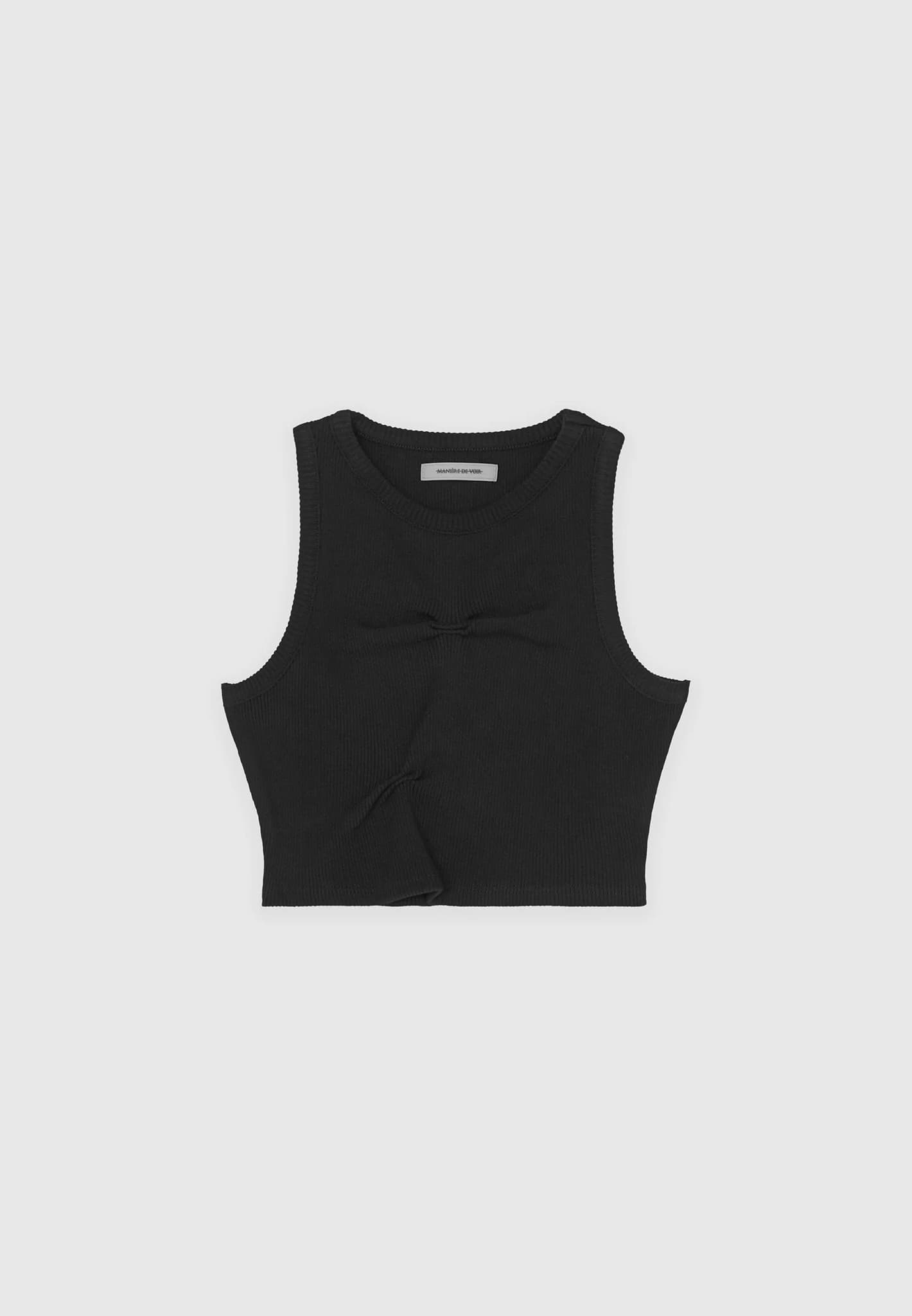 Tacked Ribbed Crop Top - Black | Manière De Voir