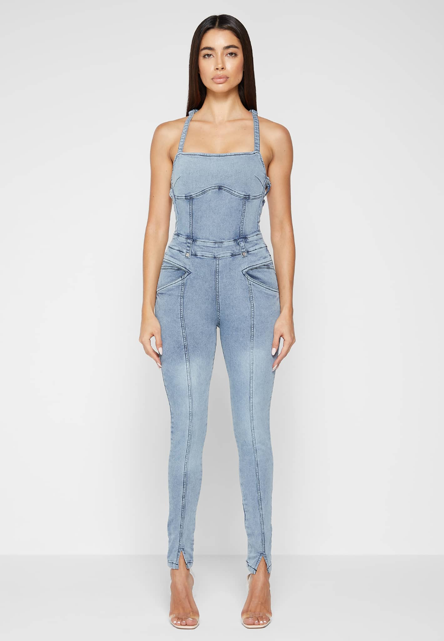 Denim Unitard - Mid Blue | Manière De Voir