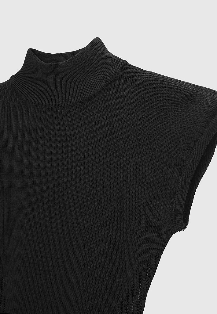 knitted-contour-dress-with-vegan-leather-sleeves-black