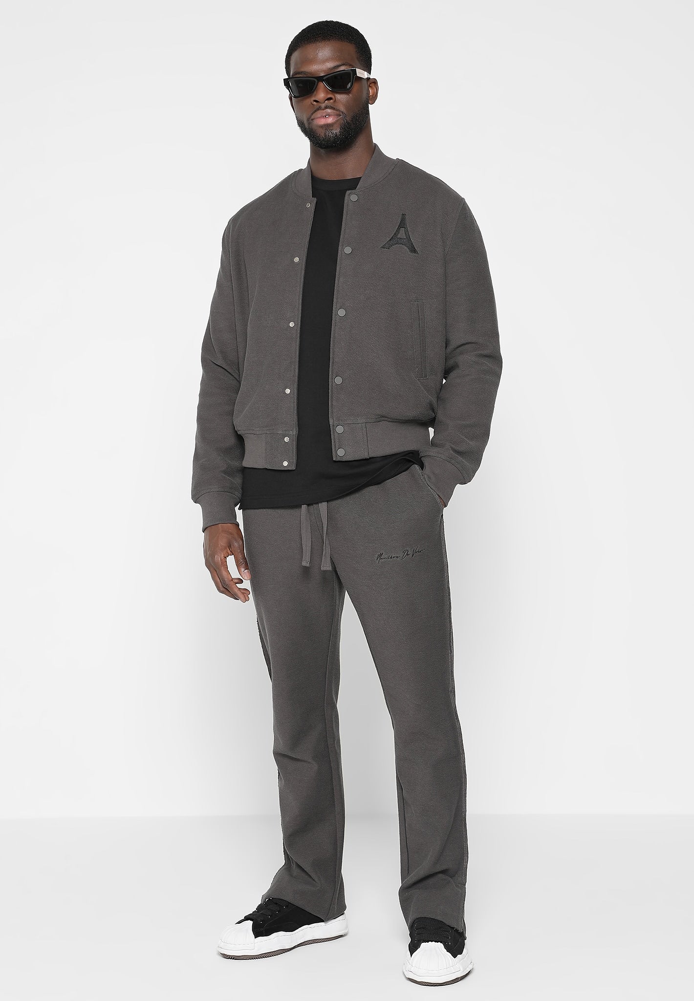 Loopback Distressed Joggers - Charcoal Grey