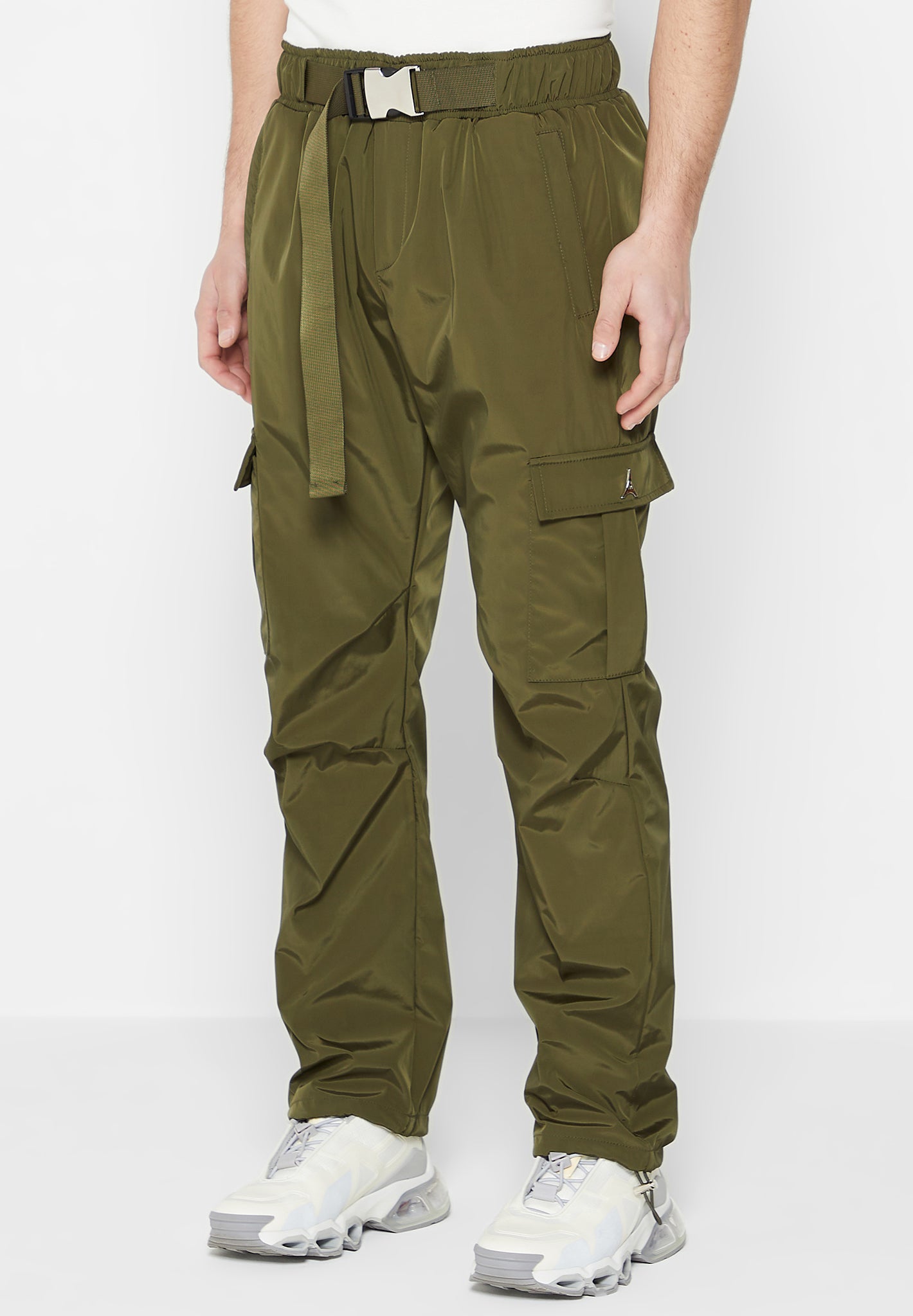 ARKET  Light Green Belted Utility Trousers on Designer Wardrobe