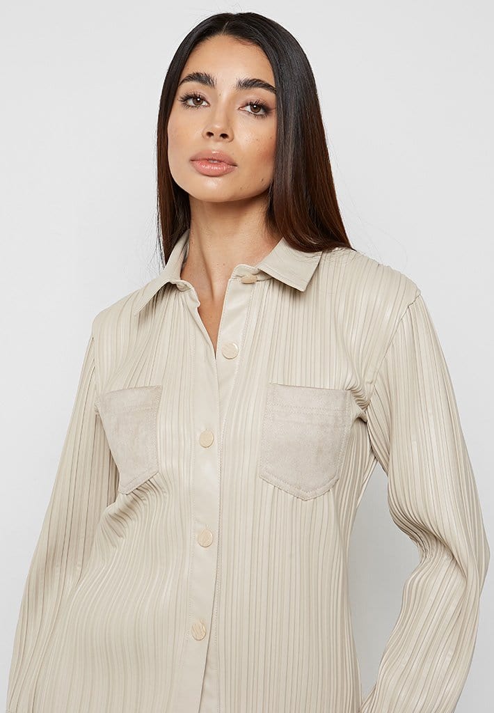 plisse-leather-shirt-beige