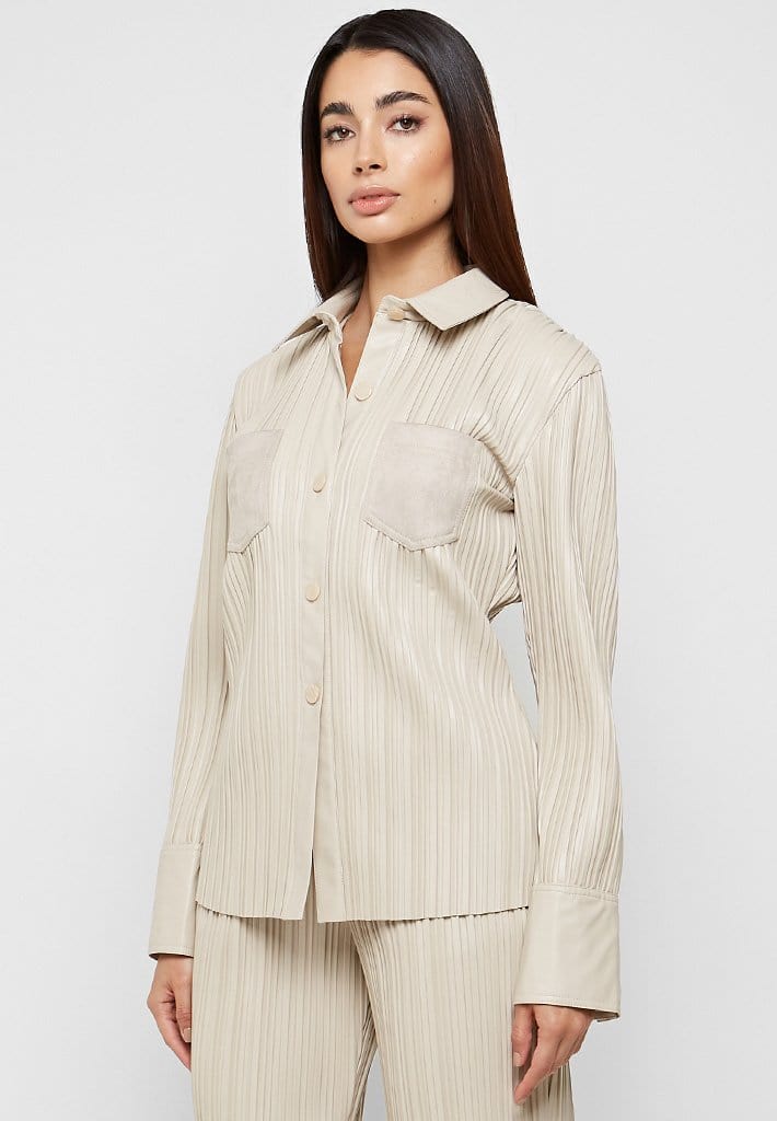 plisse-leather-shirt-beige