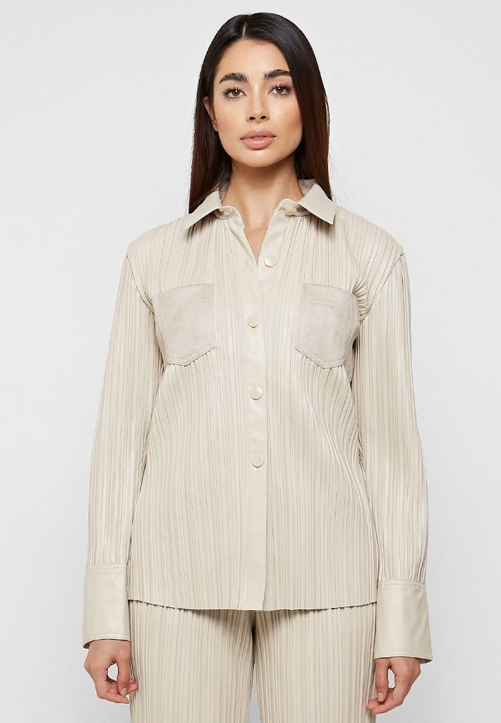 plisse-leather-shirt-beige