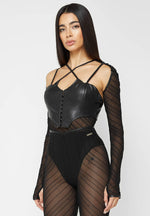 sheer-bodysuit-with-vegan-leather-corset-black