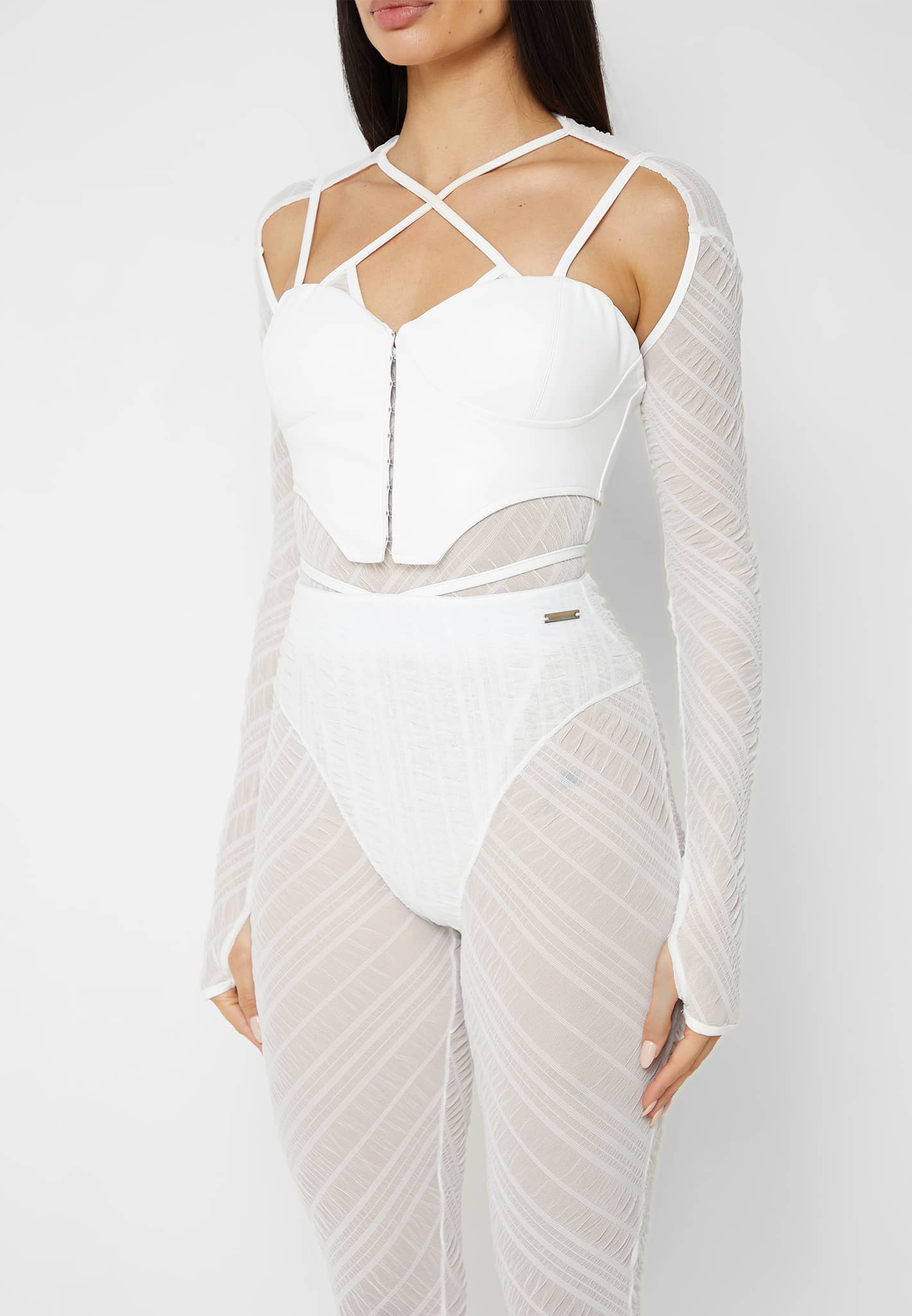 pois warm sheer bodysuit【white】 Amazon.com: PUMIEY Long Sleeve Body Suits for Womens Crew