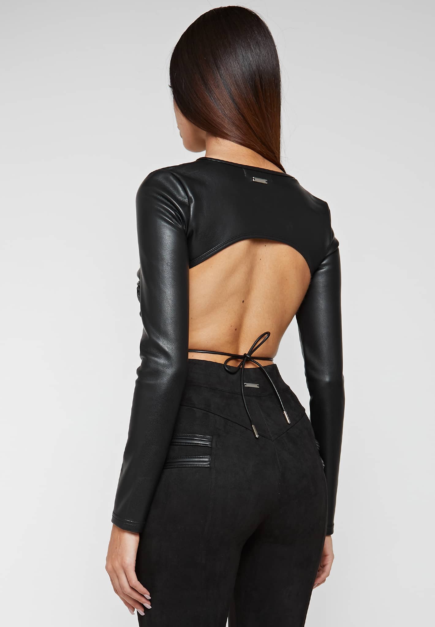 vegan-leather-backless-top-black