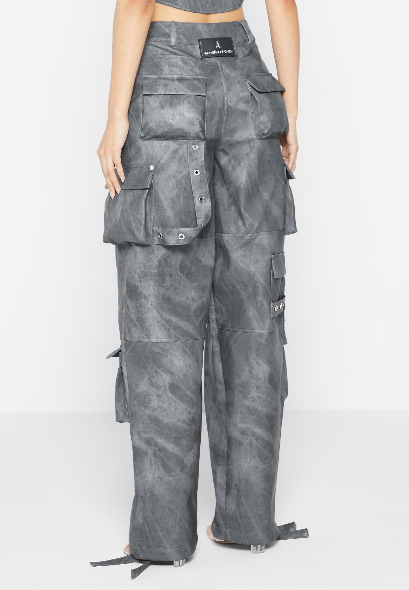 high-waisted-vintage-marble-leather-cargo-pants-washed-grey
